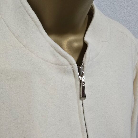 Vtg Wool Cashmere Blend Quiet Luxury Cream Minimalist Jacket Womens Sz 8 Louben - Picture 2 of 9